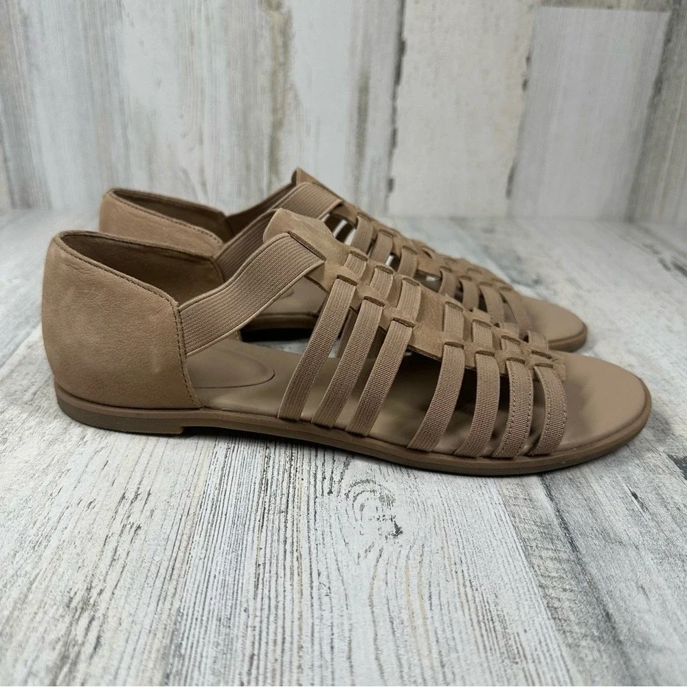 Eileen Fisher Rato Nubuck Leather Stretch‎ Slip-On Fisherman Sandals Women's 7
